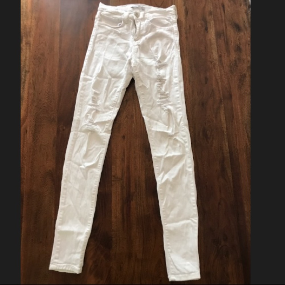 Flying Monkey White Ripped Skinny Jeans